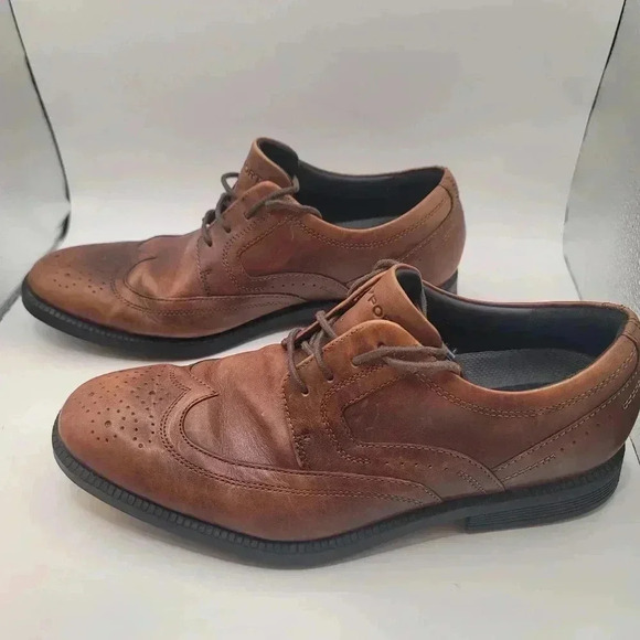Rockport Men's Dressports Wingtip Cognac Brown Oxfords Size US 7. EUC H79742 - Picture 3 of 8
